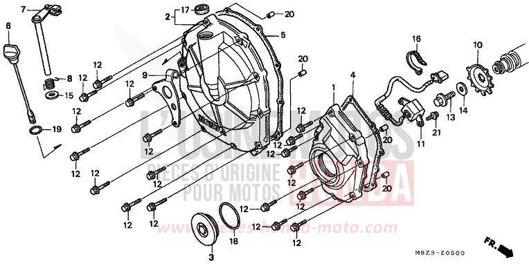 CARTER D'EMBRAYAGE de Hornet S NOIR (NH1) de 2000